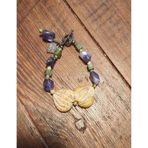 Amethyst & Sterling Silver Dog Mom Bracelet Dog Love 925